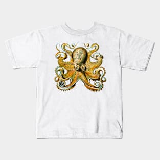 Golden brown octopus Kids T-Shirt